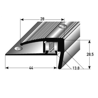 SLP-Treppenkante 28 mm für Höhen 7 - 15,5 mm, 3-teilig SB-Pack