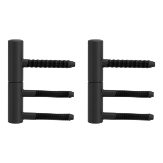 Türbänder schwarz RAL 9005 matt als Set für ein Türelement